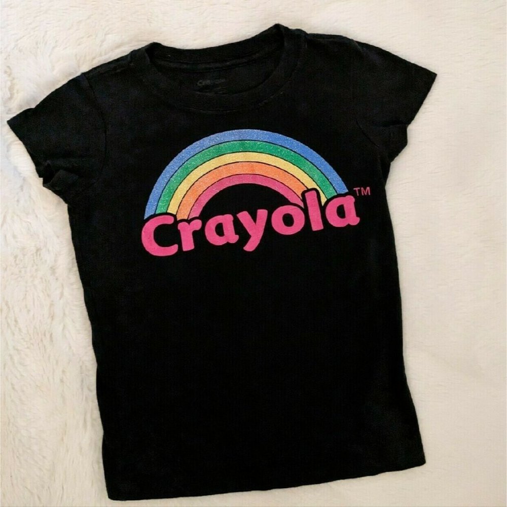 Crayola Glitter Rainbow Fitted Tshirt Back to School!  5/6